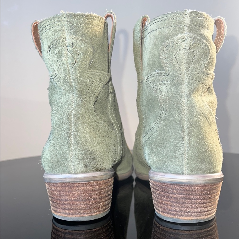 Lucky Brand Green Ankle Boots with Suede Finish - Picture 4 of 12